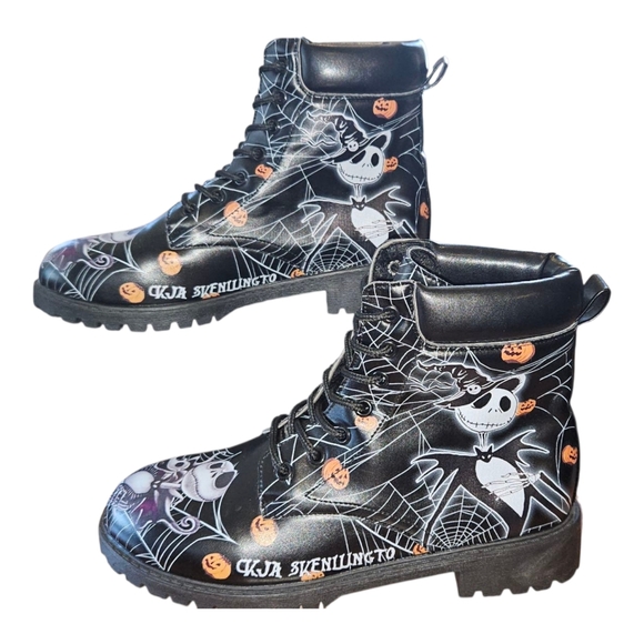 Nightmare Before Christmas Jack Skellington Boots Women's Size 8 Men's 6 Goth - Picture 1 of 6